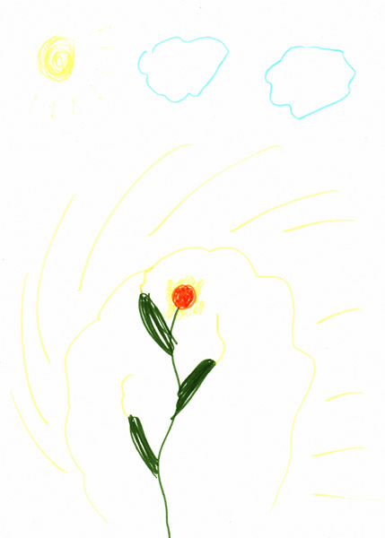 Flower, sun and clouds 26 December 2000 by Adriana