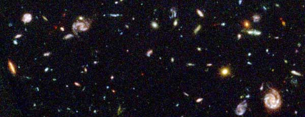 Galaxies 5 billion light years and more away