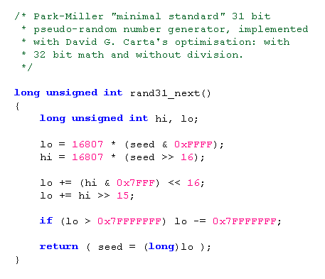 random number generator algorithm example