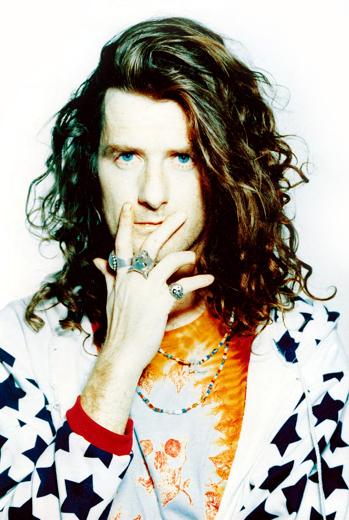 Ollie Olsen, musician and visionary, Melbourne, Australia  Electronic music  Third Eye   I guess this is from the mid 1990s (I retouched the blue-tinted image which is widely known)
