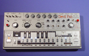 Devil Fish modified TB-303 with white LEDs