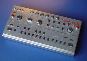 Devil Fish modified TB-303 in AluCase by Martin Rothlisberger - undyed aluminium finish