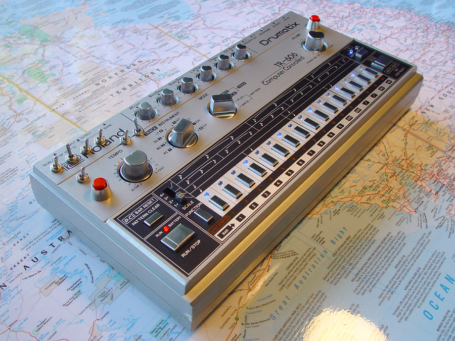 Roland TR-606 drum machine with Real World Interfaces modifications